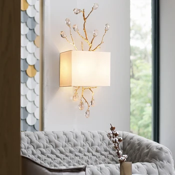 Kaasaegne Vask Crystal Wall Lamp Kuld Nordic Tree Tüüp LED Tuled Magamistuba, Vannituba, elutuba, Söögituba Kodu Kaunistamiseks