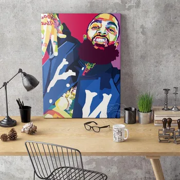 Kaasaegne ja Abstraktne Nipsey Hussle Räppar Hip-Hop Muusika Plakat ja Pildid Seina Art Pilt Lõuendile Maalimine elutuba Home Decor 112152
