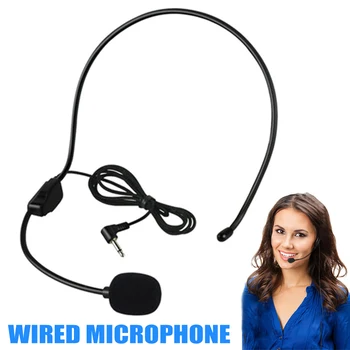 Kaasaskantav 3.5 MM Juhtmega Mikrofon Peakomplekti Studio Konverentsi Juhend Kõne Speaker Stand Kõrvaklappide heli Võimendi