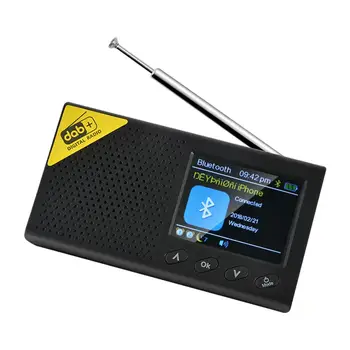 Kaasaskantav Bluetooth digitaalraadio DAB/DAB+ ja FM-Vastuvõtja, Laetav Raadio FM-Raadio Vastuvõtja Digital Stereo-Radio Bluetooth