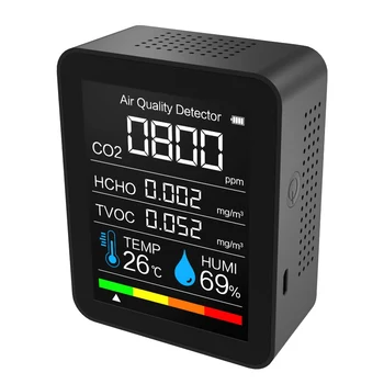 Kaasaskantav CO2 Mõõtja Digitaalse Temperatuuri ja Niiskuse Andur Tester õhukvaliteedi Monitor Süsinikdioksiidi TVOC Formaldehüüd HCHO Detektor
