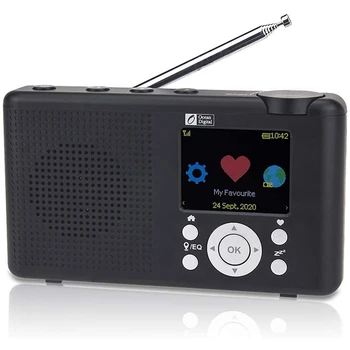 Kaasaskantav Interneti-Raadio 2,4-Tolline Värviline LCD-Taaslaetav Aku, Wi-Fi, Bluetooth UPnP & DLNA-Mängija Äratuskell