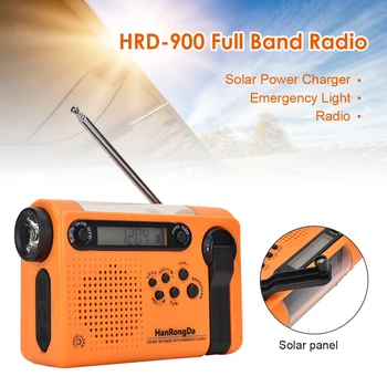 Kaasaskantav Päikese Täielik Bänd Raadio Väljas Telkimine, Matkamine FM-AM Taskulamp Power Bank Multifunktsionaalne Radiogram