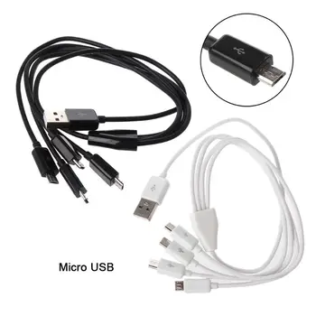 Kaasaskantav USB 2.0 Type A Male 4 Micro-USB-Mees Splitter Y Laadimise Kaabel samsung Mobiiltelefoni, Tableti Powerbank