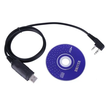 Kaasaskantav raadio Line Walkie Talkie, USB-Programmeerimine-Kaabel, Tarkvara CD Stabiilne Must Praktiline Asendamine Kirjutada Baofeng UV-5R