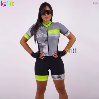 Kafitt Naiste Rattasõit Kombekas Sport Jersey Lühikesed Varrukad Sobiks Roupa Ciclismo Feminina Jalgrattur Set Riided kulumiskindel Pro
