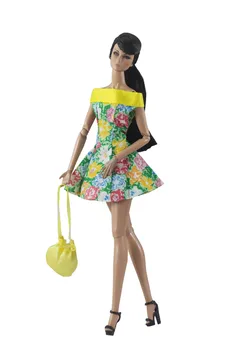 Kahe-osaline kleit kott one-word krae lill Mood vabaaja riided Kleit Riided Sobivad Komplektid Barbie BJD FR SD Nuku Riideid 101499