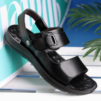 Kahesuguse kasutusega sussid 2021 suve kingad meeste sandaalid nahkades mugav tahke korterid platvorm vabaaja sandaalid mees, kingad, kõrge kvaliteet 111337