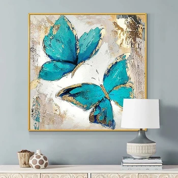 Kaks Sinist Butterfuly õlimaal Lõuendil Maali Cuadros Plakatid, Print Seina Kunst elutuba Home Decor (raamita) 92382