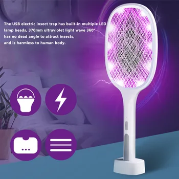 Kaks-Ühes-5W LED Lõksu Mosquito Killer Lamp 3000V Elektriline Viga Zapper USB Laetav Suvel Sõita Kärpäslätkä Lõksu Putukas Lendab 170320