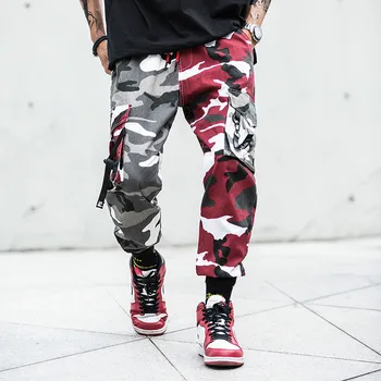 Kamuflaaž Liimida Joggers Püksid Meestele Camo Streetwear Mens Cargo Püksid Hip-Hop Püksid Multi-tasku Puuvillased Tunked Mees
