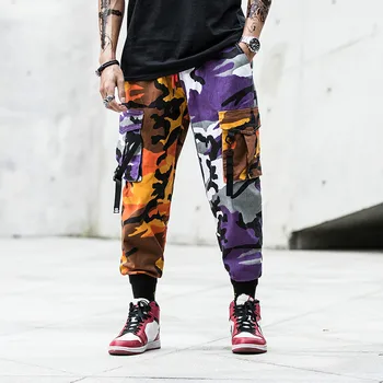 Kamuflaaž Liimida Joggers Püksid Meestele Camo Streetwear Mens Cargo Püksid Hip-Hop Püksid Multi-tasku Puuvillased Tunked Mees