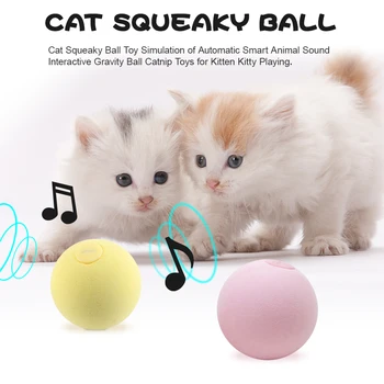 Kass Piiksuva Palli Mänguasi Simulatsiooni Automaatse Smart Loomade Heli Interaktiivse Gravity Ball Catnip Mänguasjad Kassipoeg Kiisu Mängib