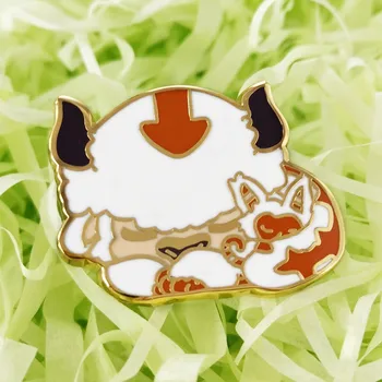 Kawaii Ampc ja Momo Raske Emailiga Pin-Cartoon Armas Valge Piison Loomade Sõle Tarvikud AVATARE Anime Filmi Fännid Ainulaadne Kingitus