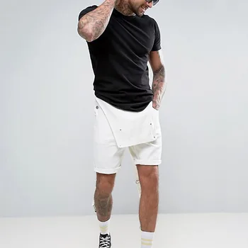 Kena Meeste Valge Lühikeste Traksipükste Suvel VogueJeans Püksid Meestele Streetwear Rinnatüki Üldiselt Kombekas Pop Pluss Suurus Tasku Suspender Püksid