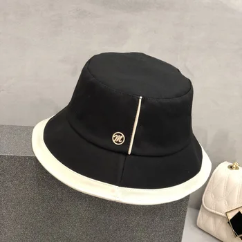 Kevadel Uued Lihtne korea Fashion Kirja Daamid Kalamees Müts Õmblemine Must ja Valge Valamu Müts Päike Müts
