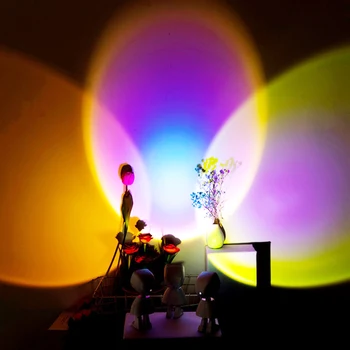 Kiire Shipping Päikeseloojangut Rainbow Laual Näitamise Õhkkonnas Tuli Koju Baar Partei Teenetemärgi LED Night Light Põranda-Seina Lamp