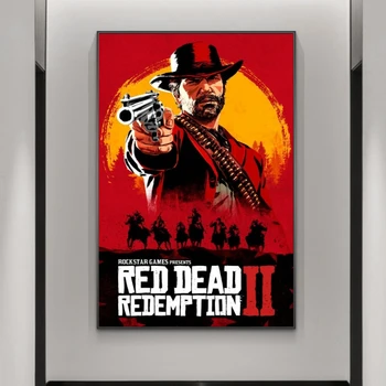 Klassikaline Film Home Decor Plakat Red Dead Redemption 2 Seina Art Printimine Lõuendile Maali Tuba Decor Seina Kleebised 97262