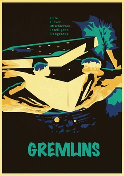 Klassikaline Thriller Filmi Gremlins Retro Plakat Hea Trükitud Kodus Ruumi Seina Dekoratiivset Maali Kleebis