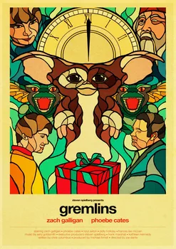 Klassikaline Thriller Filmi Gremlins Retro Plakat Hea Trükitud Kodus Ruumi Seina Dekoratiivset Maali Kleebis