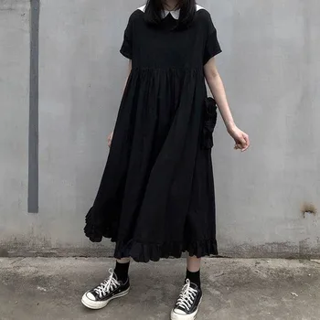 Klassikaline Vintage Tume Must Gooti Kawawii Lolita Kleit Naistele Suur Suurus Victoria Kostüüm Jaapani Kleidid Kaua Armas Harajuku
