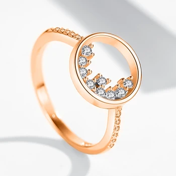 Klassikalises Stiilis Rose Gold Crystal Sõrmus 925 Sterling Hõbe Mood Ring Ring Tsirkoon Sõrmustes Naiste Pulm Ehteid 183082