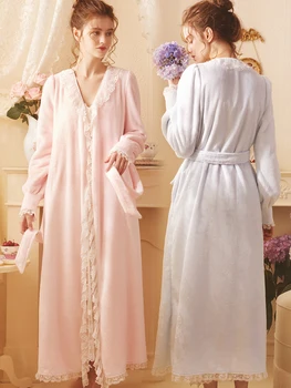 Kleit Kleit Naised Sleepwear Kaste Kleit Talve Velvet Elegantne Romantiline Rüü Daamid 28238