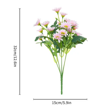 Kodu kaunistamiseks simulatsiooni lill looduses chrysanthemum kimp kunstlik väike daisy roheline taim silk flower pulm teenetemärgi