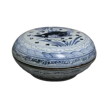 Kogumise peen antiikne portselan kohta Ming ja Qing Dünastiate Käsitöö makrell värvitud Rouge box Kodu Sisustamiseks handicr