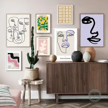 Kokkuvõte Põhjamaade Matisse Plakatid Ja Pildid Minimalistlik Nägu Line Drawing Canvas Maali Seina Art Sidruni Taime Pilt Home Decor