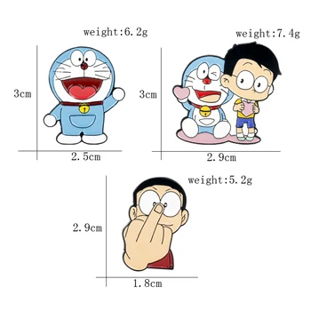 Koomiks Anime Doraemon Emailiga Sõrmed Nobita Nobi Metallist Emailiga Prossid ja Rinnamikrofon Nööpnõelad Pin-Seljakott Pääsme Krae Ehted Kingitus