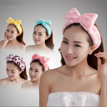 Korea Fashion Dot Trükitud Palus Vibu Peapaelad Peske Nägu, Pehme Hairband Meik Headwrap Turban Elastne Peapael Juuksed Tarvikud