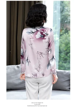 Korea Fashion Silk Naiste Pluusid Vibu Office Lady Blusas Largas Satiin Lill Särk Naiste Lahtised Naiste Topid ja Pluusid 71170