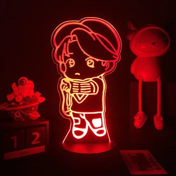 Korea Iidol Rühma Bangtan Poisid 3D LED Lamp Jimin Jung Jin Kook Joonis ARMEE Kingitused Kpop Star Top Rühma Öö Lambi Home Decor