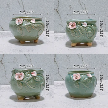 Korea Ins Floret Keraamiline Mahlakas Lille Potid Objekte Värske, Mahlakas Roheline Taim Pöidla Pot Rõdu Kapseldatud Taim Kodu Aed