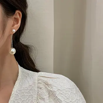 Korea Isiksuse Liialdatud imitatsioon pearl Rippuvad Tolknema Fashion Kõrvarõngad Elegantne peen Vältida Allergia Kõrvarõngad 38315