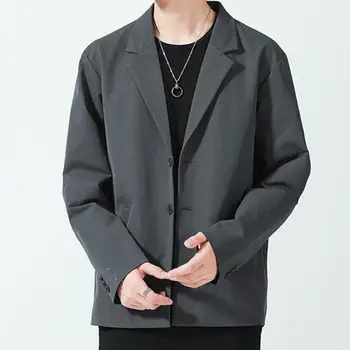 Korea Stiilis Bleiser Meeste Mood (Solid Color Business Casual Sobiks Jope Meestele Streetwear Wild Lahtine Kleit Jakid Mens M-3XL