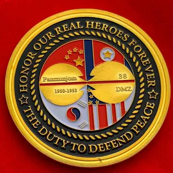 Korea Sõda (1950-1953)38. Paralleel Suveniiride Au Meie Tõelised Kangelased Igavesti kullatud Münt Veteran mälestusmünte