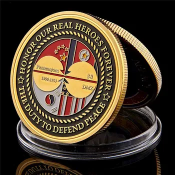 Korea Sõda (1950-1953)38. Paralleel Suveniiride Au Meie Tõelised Kangelased Igavesti kullatud Münt Veteran mälestusmünte