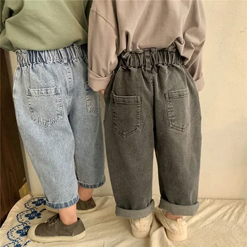 Korea stiilis kevad tüdrukud poisid lahti vabaaja teksad 2-6 aastat, lapsed, lapsed, elastne kõik-mängu denim püksid
