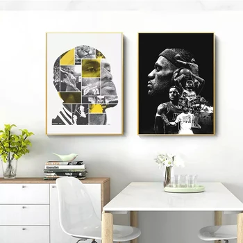 Korvpall star lõuendile maali LeBron James plakatid ja pildid seina art print lõuend pildid elutuba home decor cuadros