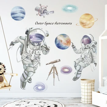 Kosmilise Ruumi Astronaut Seina Kleebised Lapsed Toas Decal Laste Magamistuba Lasteaed Teenetemärgi Sci-fi Seina Kleebis Decal