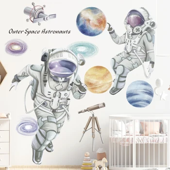 Kosmilise Ruumi Astronaut Seina Kleebised Lapsed Toas Decal Laste Magamistuba Lasteaed Teenetemärgi Sci-fi Seina Kleebis Decal