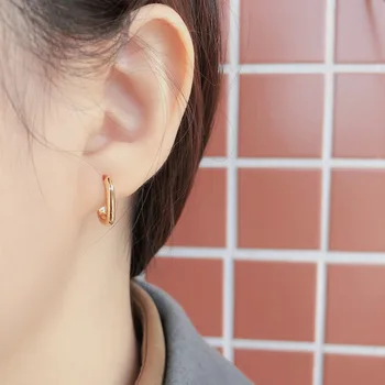 Kpop kõrvarõngad geomeetriline ovaalne väike hoop kõrvarõngad kõrvarõngad kullast/hõbedast värvi ehted DIY ehted tegemise võlu tulemused 5705