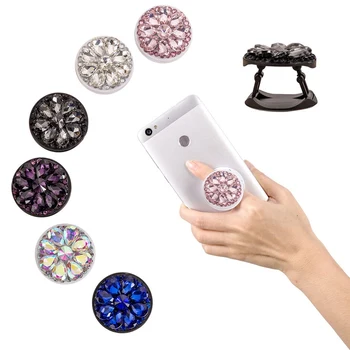 Kristall Teemant Mobiiltelefoni Omanik Seista Sõrme Sõrmus Bracket Extensible Mount iPhone Samsung eest Xiaomi jaoks Huawei