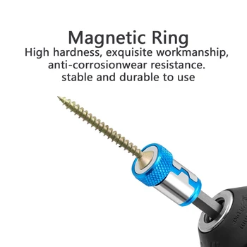 Kruvikeeraja Drill Bit Magnet Rõngas 6.35 mm Magnet Reguleeritav Kruvi Puur Otsa Magnet Võimas Ring Tööriistade Komplekt Professional