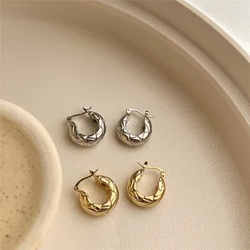 Kshmir 2021 Vintage muster metallik kuld kõrvarõngad Ring kõrvarõngad koos lihtsa nupule kõrvarõngad naiste ehted 170597