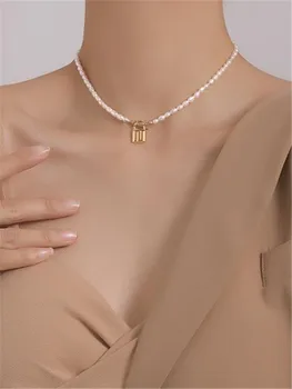 Kshmir Uus retro lihtsus kerge luksuslik kõrge - klassi pärl kaelakee T luku ripats pearl clavicle kaelakee naiste 2021