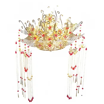 Kuld Pruudi Peapael Crown Ehted Rockhopper Headdress Kostüüm Komplekt Pulm Crown Tarvikud, Uus Taastada Vana Võimalusi, Headdress