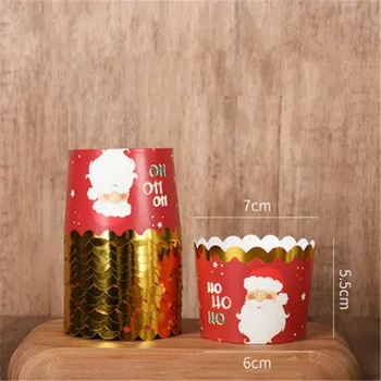 Kuldne Põder Jõulud Muffin Cupcake Paber Cup Cupcake Liner Küpsetamine Tassi Jõulud Pulmapidu Caissettes Cupcake Wrapper Juhul